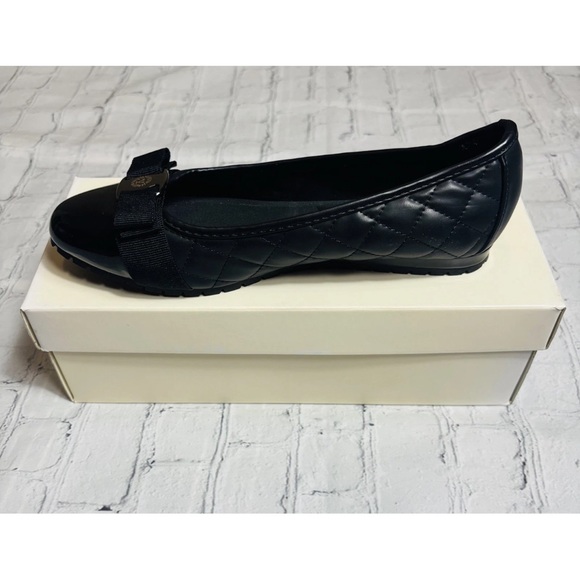 Anne Klein Gianna Black Quilted Leather Ballet Flats Shoes Size 6.5 M New in Box - Picture 5 of 11